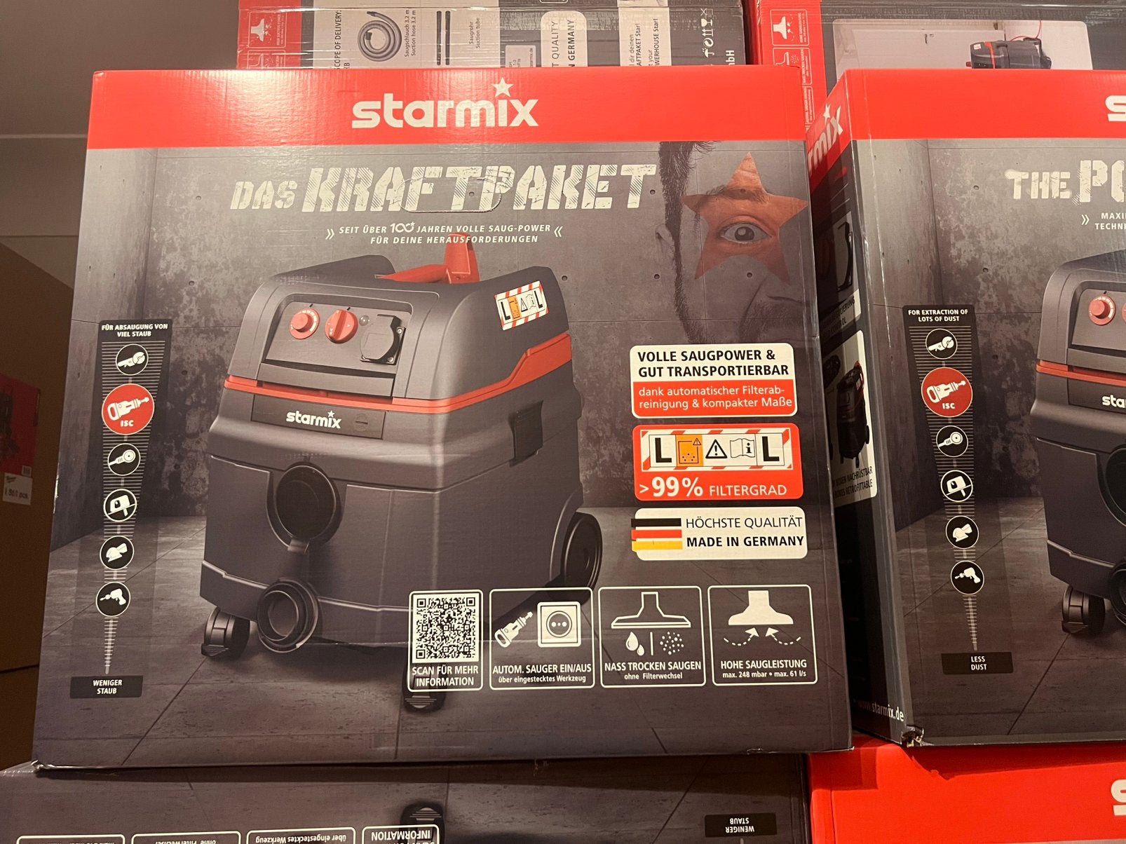 Starmixm - Aspirateur de chantier -  1400W - Classe L - 25L, Ophalen of Verzenden