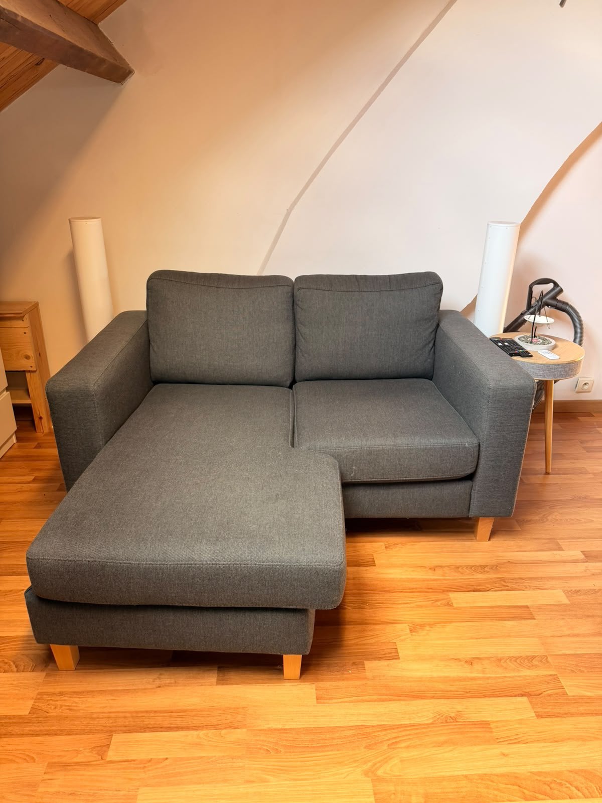Fauteuil gris avec meridienne, Maison & Meubles, Enlèvement, Comme neuf