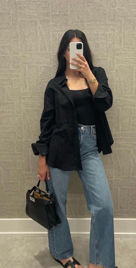 Chemise | taille M | très bon état | femme, Taille 38/40 (M), Manches longues, Porté, Noir