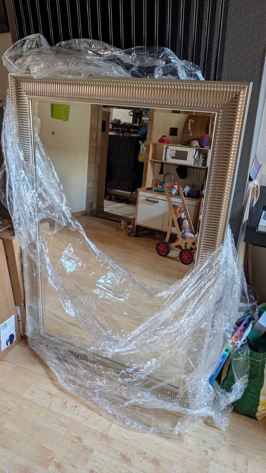 IKEA Spiegel Songe, zilverkleur, 91x130 cm, Ophalen, 100 tot 150 cm, Zo goed als nieuw, 75 tot 100 cm