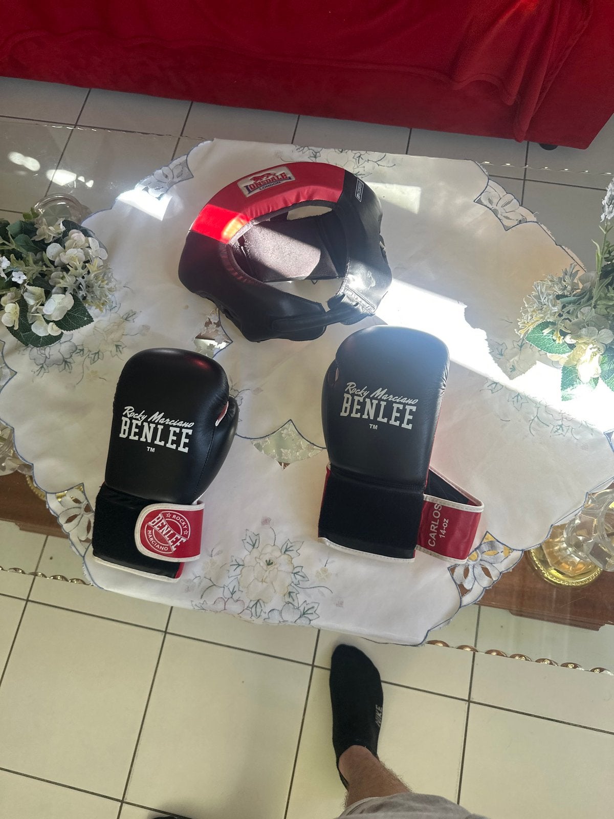 Benlee Rocky marciano set 14 oz + headgear, Ophalen, Zo goed als nieuw