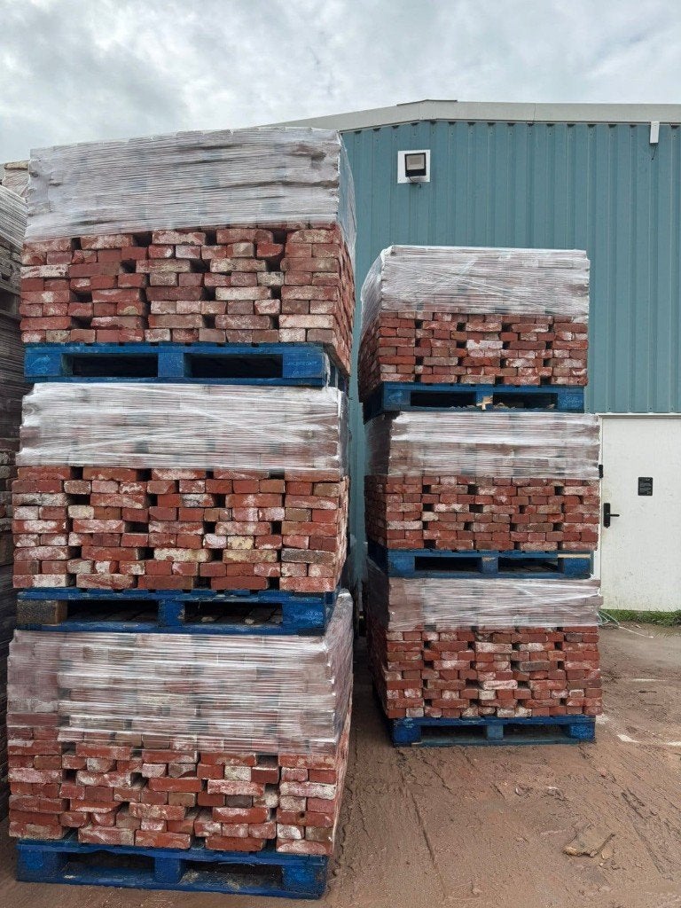 Briques rouges lisses de Groningue 21 x 5 cm - 250 m², Enlèvement, Comme neuf, Briques