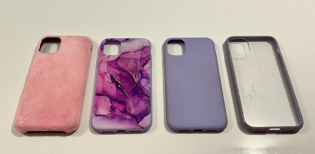 4 frontjes iPhone 11, IPhone 11, Paars, Frontje of Cover, Transparant