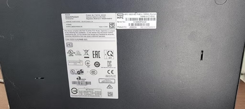 HPE JG922A OfficeConnect 1920 8G PoE+ (180W) Switch, Computers en Software, Netwerk switches, Gebruikt, Ophalen of Verzenden