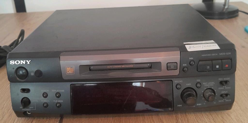 Sony MDS-S38 MiniDisc – Lecteur / Enregistreur MD, Enlèvement