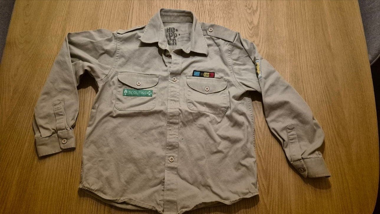 Set scoutstrui - Scoutshemd - Scoutsdas met knoop 10jaar, Ophalen, Zo goed als nieuw, Jongen of Meisje