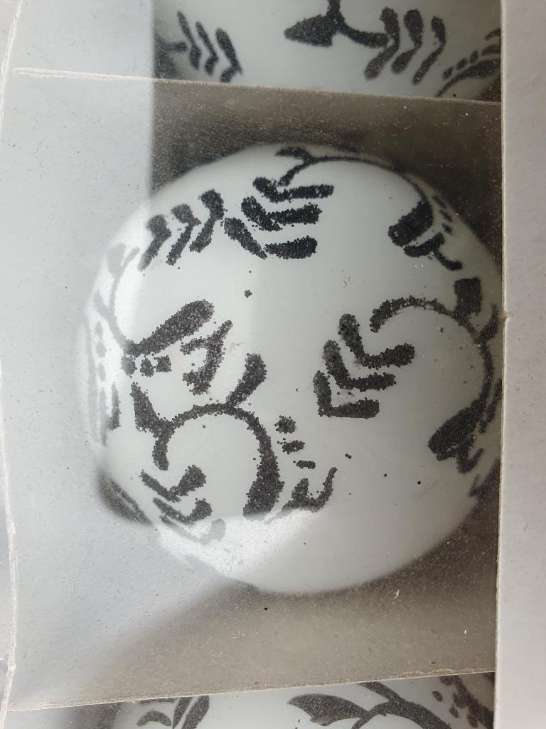 Kerstballen wit met zwart motief, Ophalen, Nieuw
