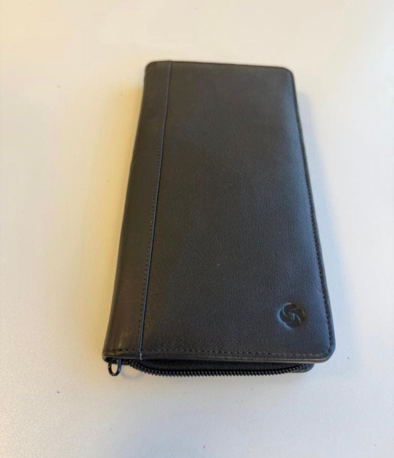 Samsonite Lederen Reisportemonnee Met Rits Zwart echt leer, Ophalen of Verzenden, Nieuw, Zwart, Leder