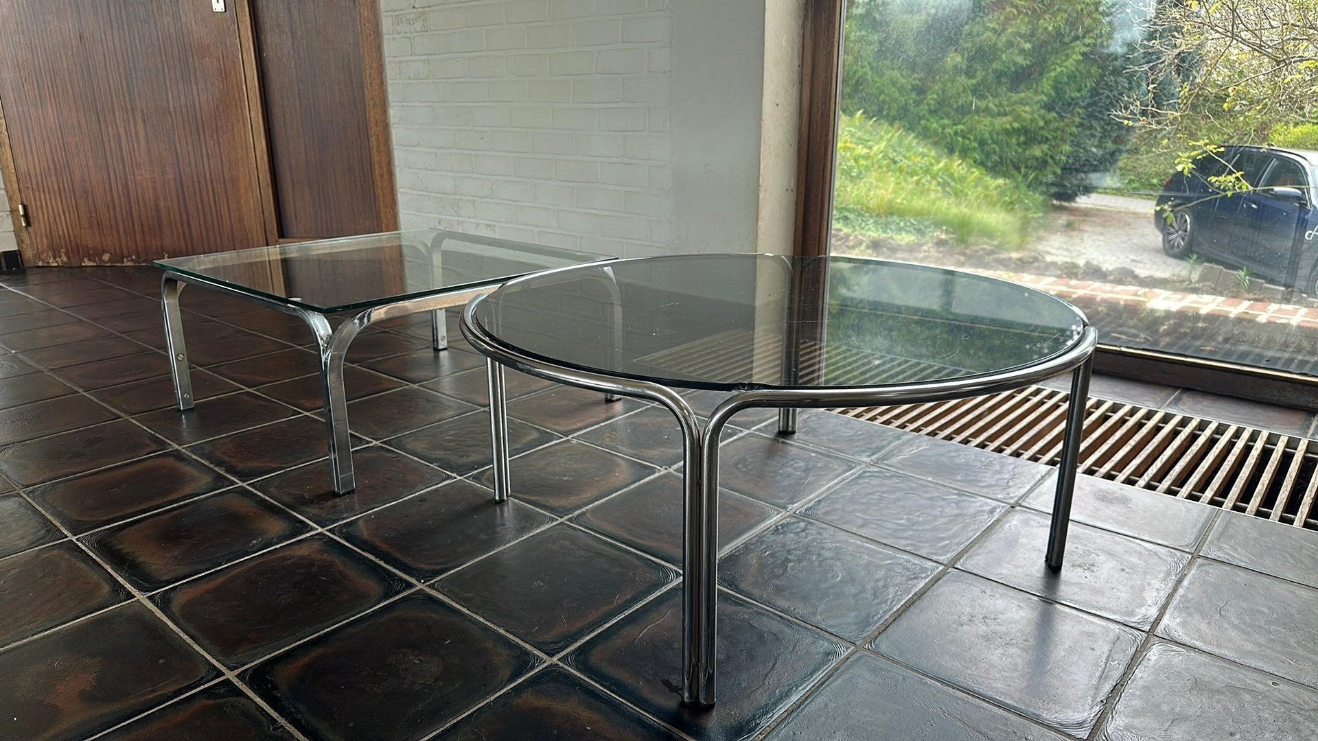 tables d'appoint vintage style 70, 50 à 100 cm, Enlèvement, Utilisé, 50 à 100 cm