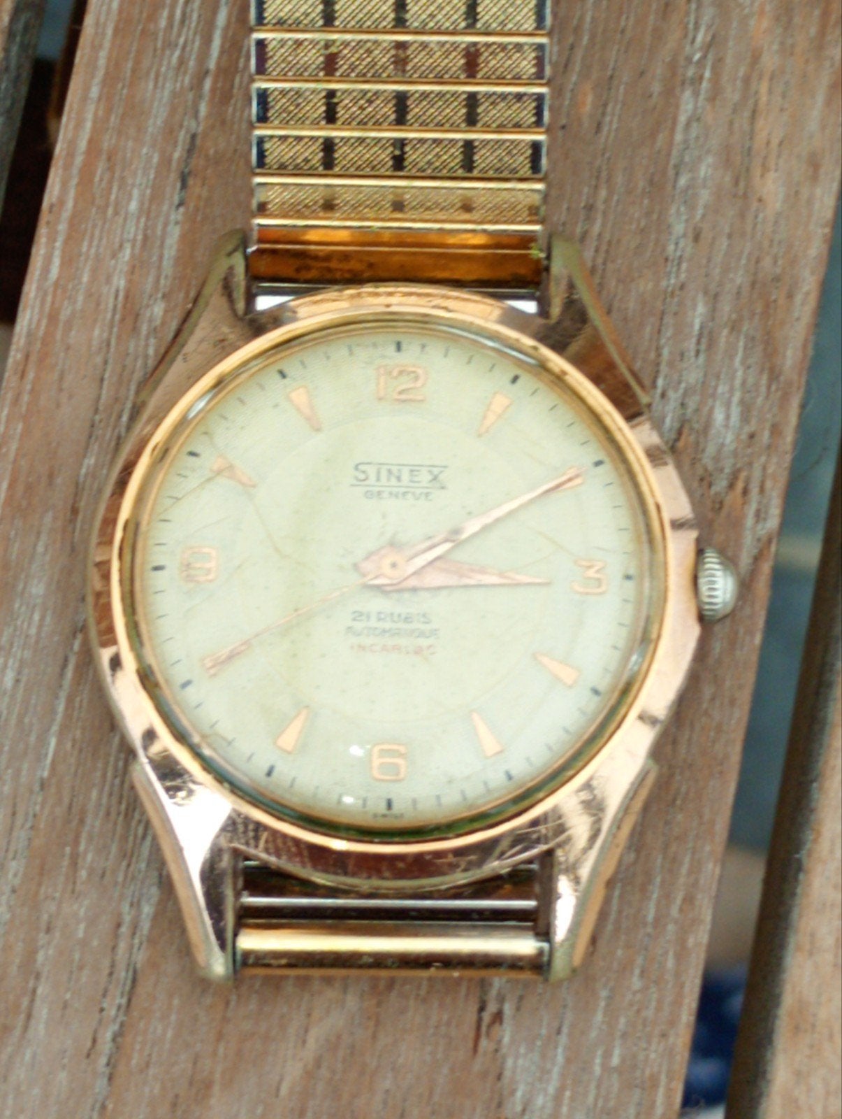 Vintage horloge automatique Swiss Made, Bijoux, Sacs & Beauté, Enlèvement ou Envoi, Utilisé, Montre-bracelet