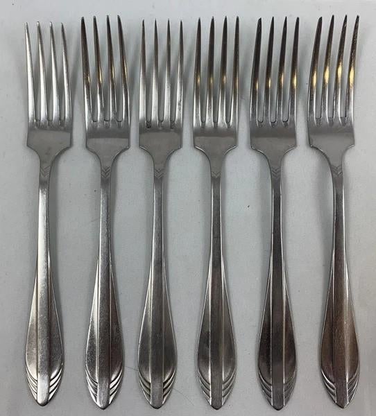 Gero Zilmeta 581 Visgraat 6 Dessertvorken 17,5cm Vintage, Verzenden, Zo goed als nieuw, Inox of Chroom, Bestekset