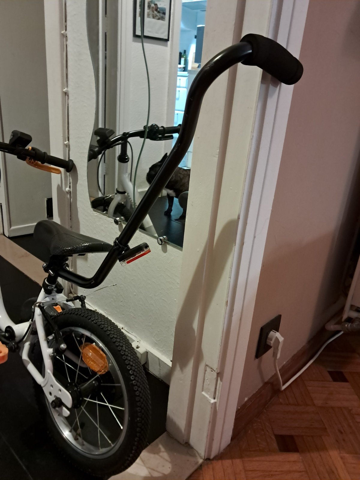 duwstang fiets, Ophalen