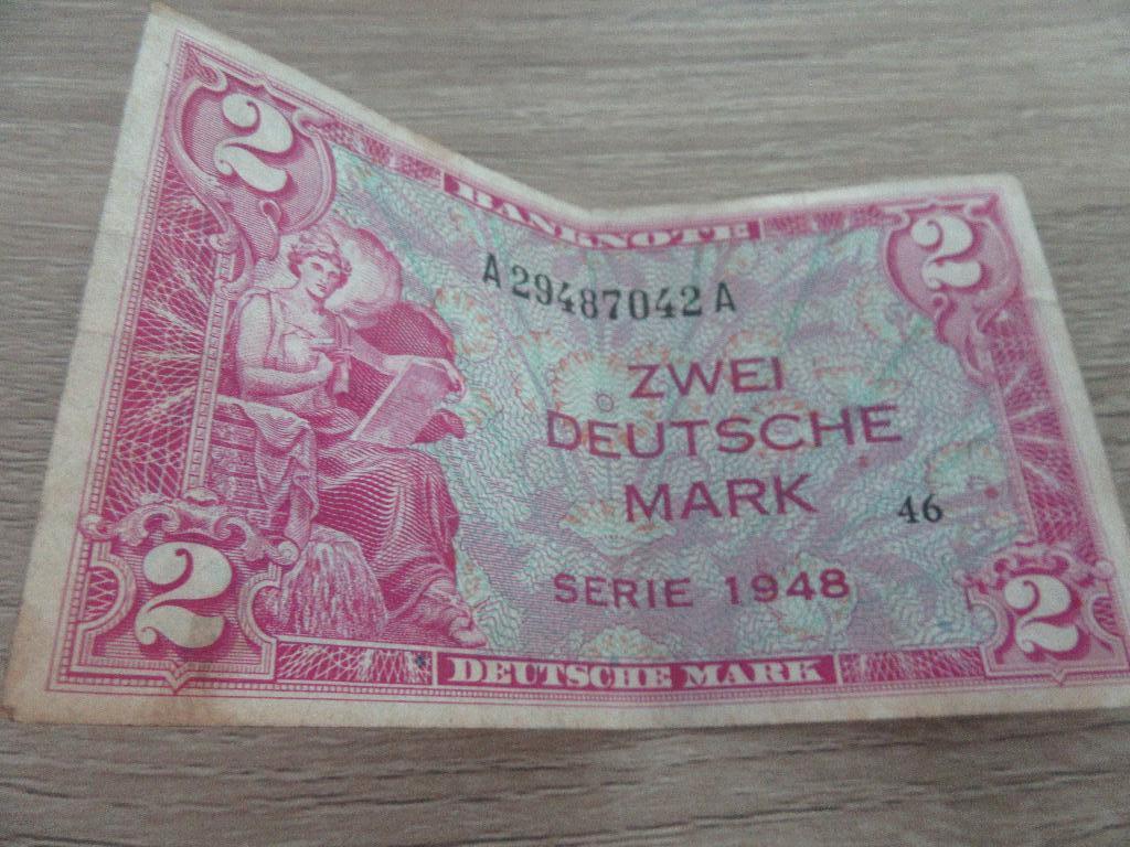 2 duitse mark serie 1948 bankbiljet, Ophalen