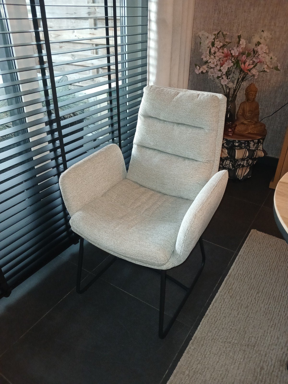 6 eetkamerstoelen, Huis en Inrichting, Ophalen, Grijs, Stof