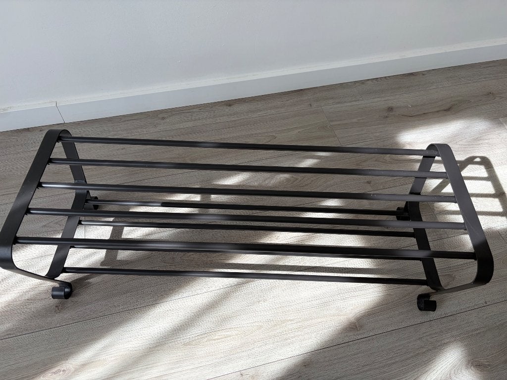 Zwarte Ikea Portis metalen kapstok + Schoenenrek, Ophalen, Zo goed als nieuw, Metaal, Wandkapstok
