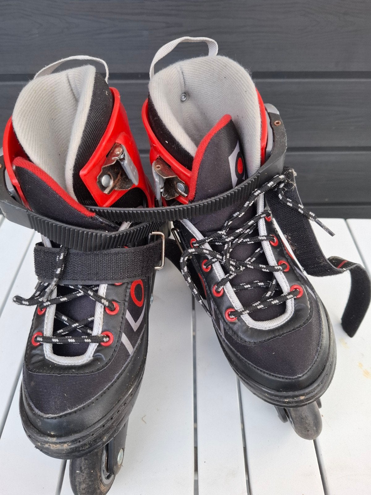 Skeelers met bescherming maat 34-37, Sport en Fitness, Skeelers, Kinderen, Zo goed als nieuw, Inline skates 4 wielen, Ophalen