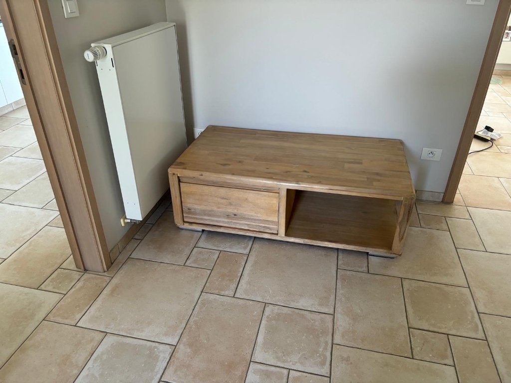 Salontafel massief eik, Huis en Inrichting, Tafels | Salontafels, Ophalen, Gebruikt, Rechthoekig, Eikenhout