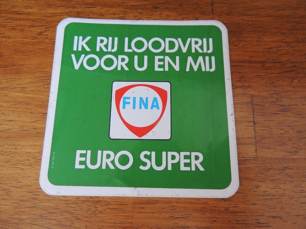 Fina euro super sticker, Verzenden, Zo goed als nieuw, Auto of Motor