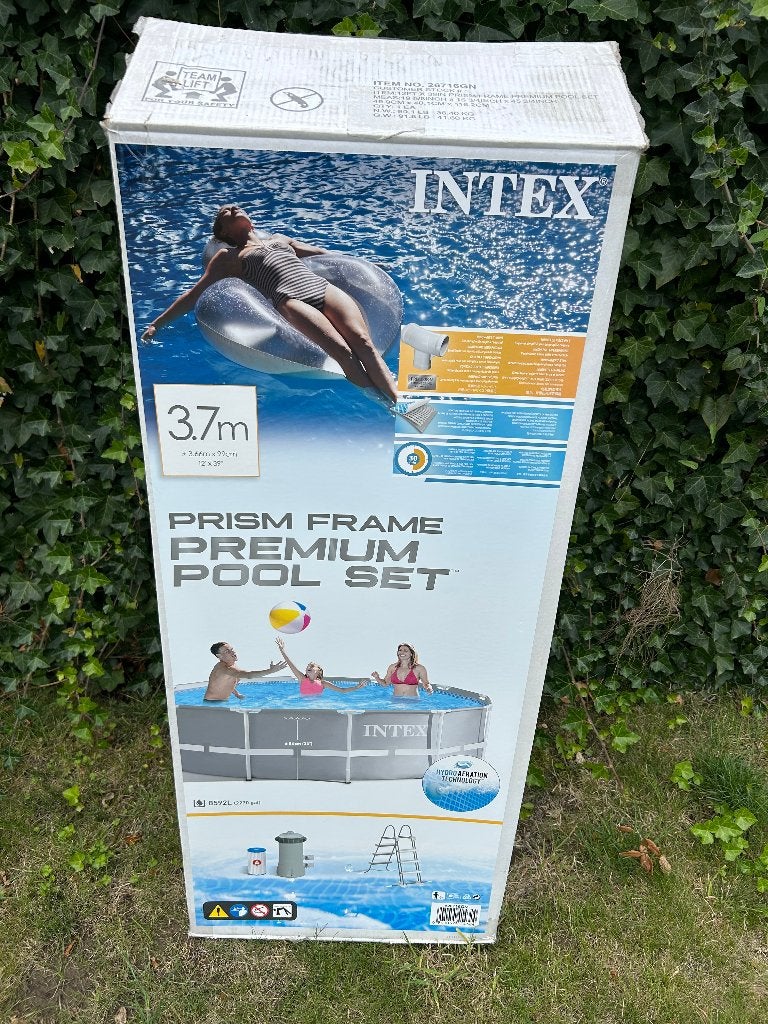 Intex Prism frame - zwembad 3.7m (3.66x0.99), Tuin en Terras, Zwembaden, Ophalen, Gebruikt, 80 tot 120 cm, Rond