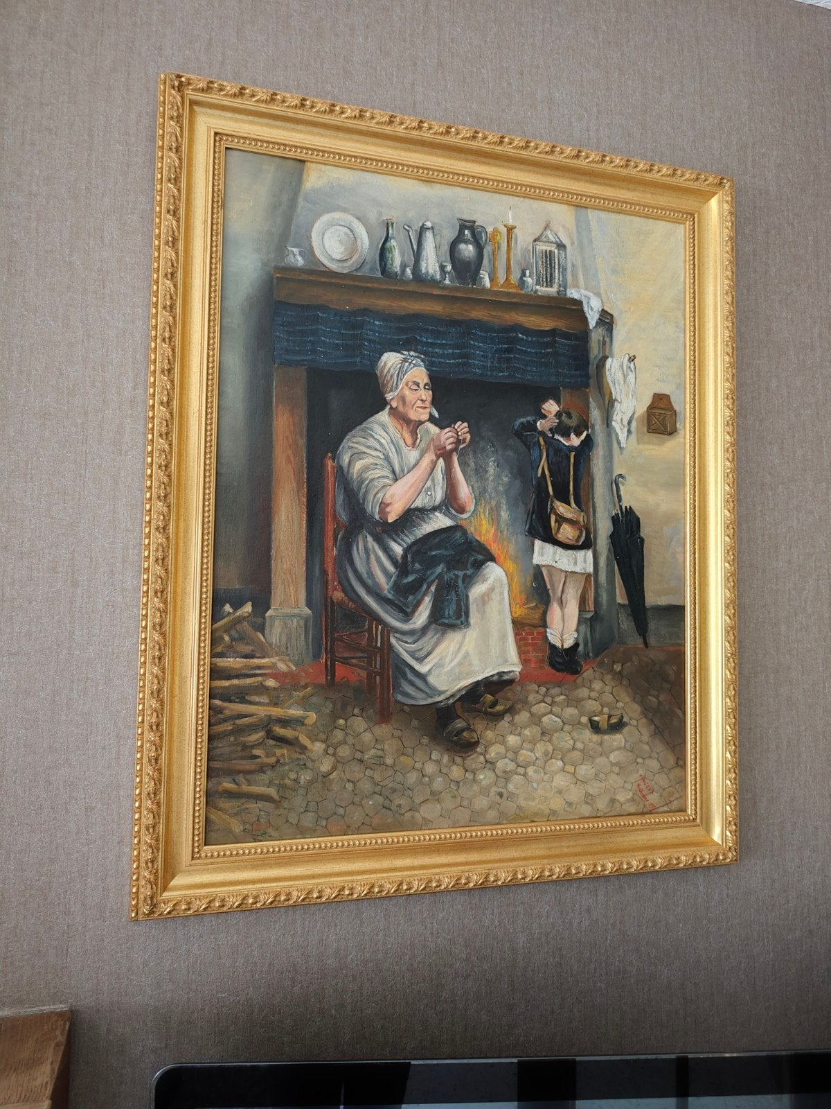 schilderij met kader, Antiek en Kunst, Ophalen