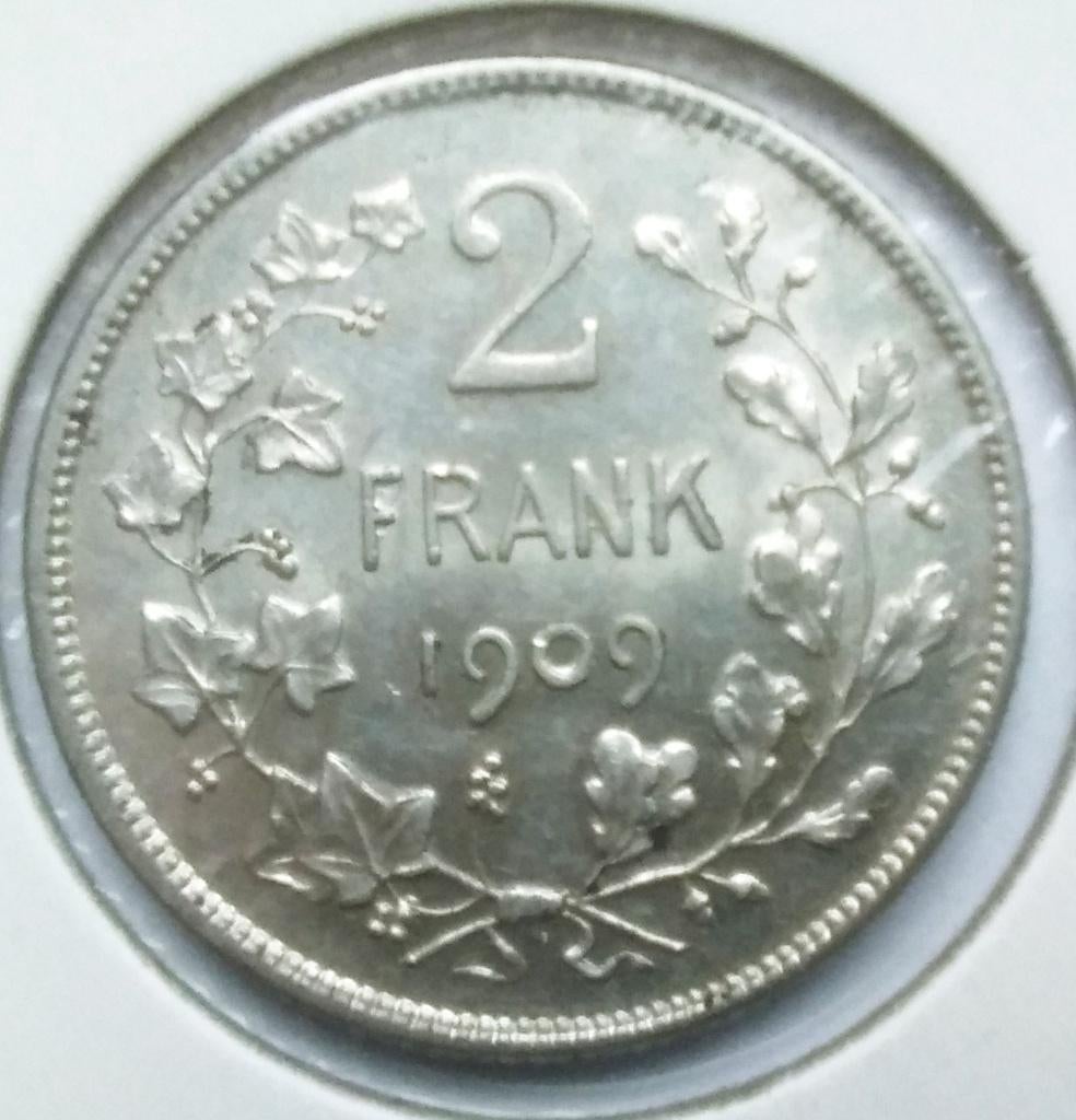 Belgique 2 francs 1909 NLD - Leopold 2, Timbres & Monnaies, Monnaies | Belgique, Enlèvement ou Envoi, Monnaie en vrac, Argent
