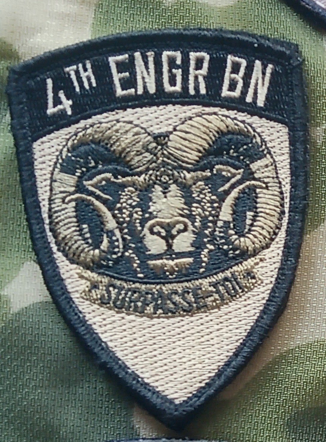 4e bataillon de génie Amay "surpasse toi", Enlèvement ou Envoi, Armée de terre, Emblème ou Badge