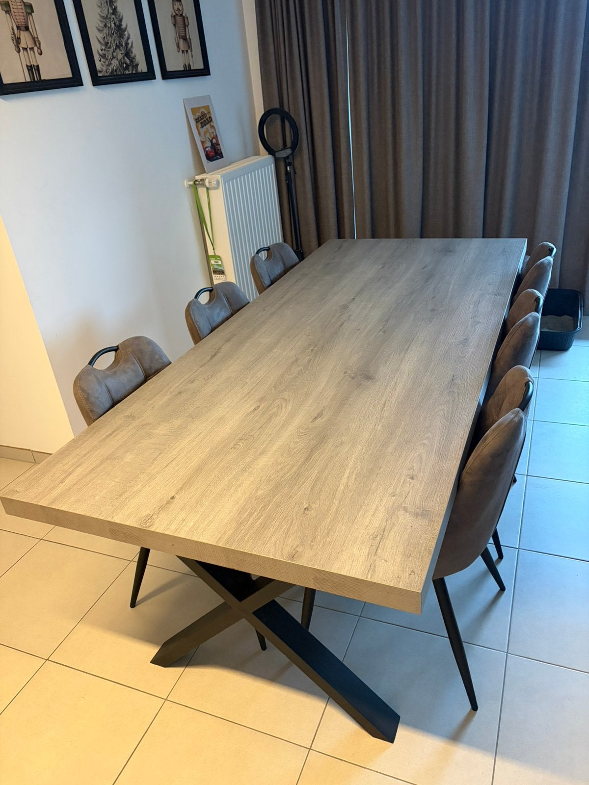 Tafel met 6 stoelen te koop!, Ophalen, 100 tot 150 cm, 200 cm of meer, Zo goed als nieuw
