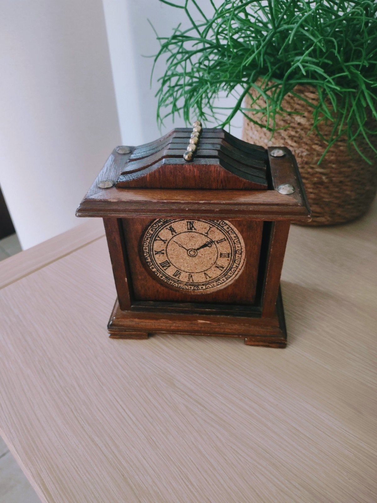 Vintage houten onderzetters set., Antiek en Kunst, Ophalen of Verzenden