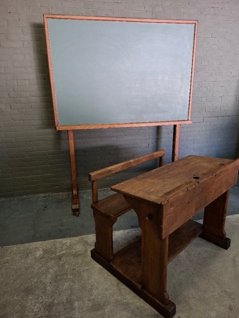 Authentieke Vintage Schoolbank met Schoolbord | Set Jaren 50, Ophalen