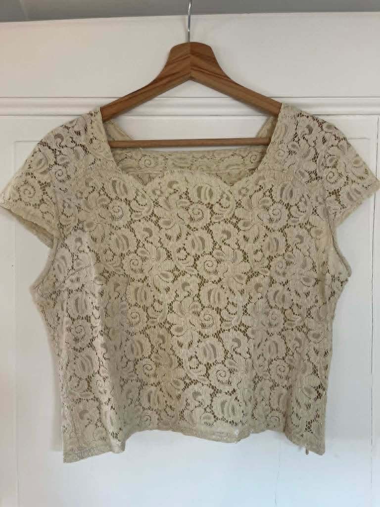 Blouse vintage en dentelle, Vêtements | Femmes, Enlèvement ou Envoi, Autres couleurs, Comme neuf, Taille 42/44 (L)