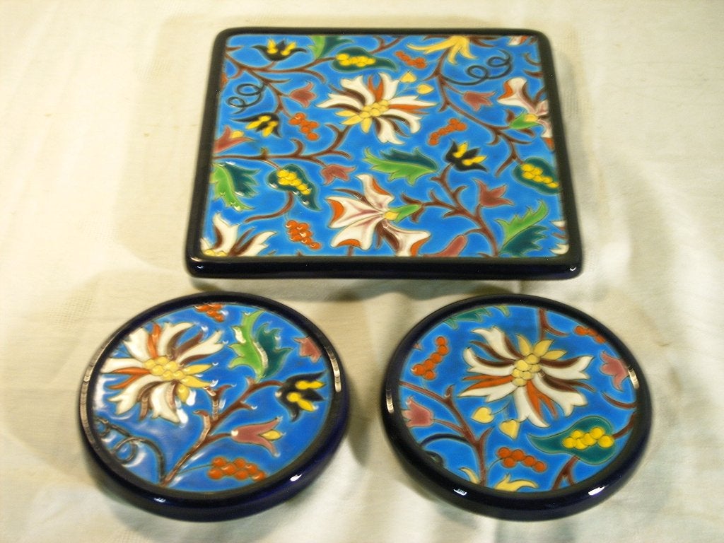 Onderzetters van Emaux de Longwy., Antiek en Kunst, Ophalen of Verzenden