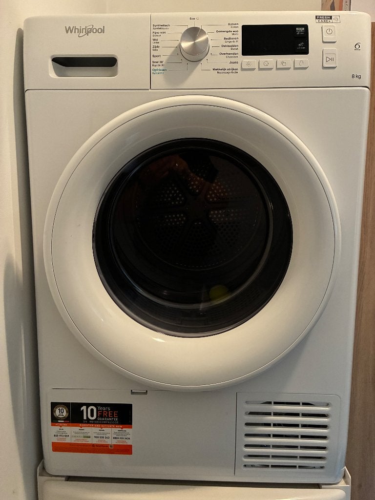 Whirlpool droogkast warmtepomp, Ophalen, Minder dan 85 cm, 8 tot 10 kg, Zo goed als nieuw