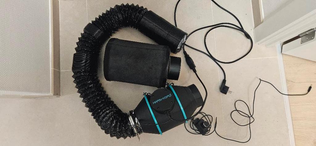 4″ Inline Duct Fan + Carbon Filter (with Speed Controller), Ophalen of Verzenden