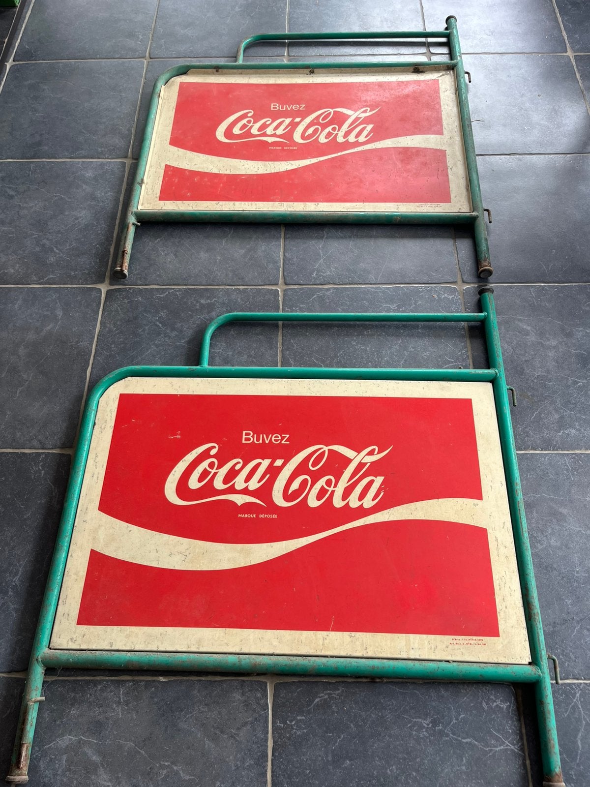 Coca-Cola - 2 dubbelzijdige terrasschermen, Ophalen, Gebruikt
