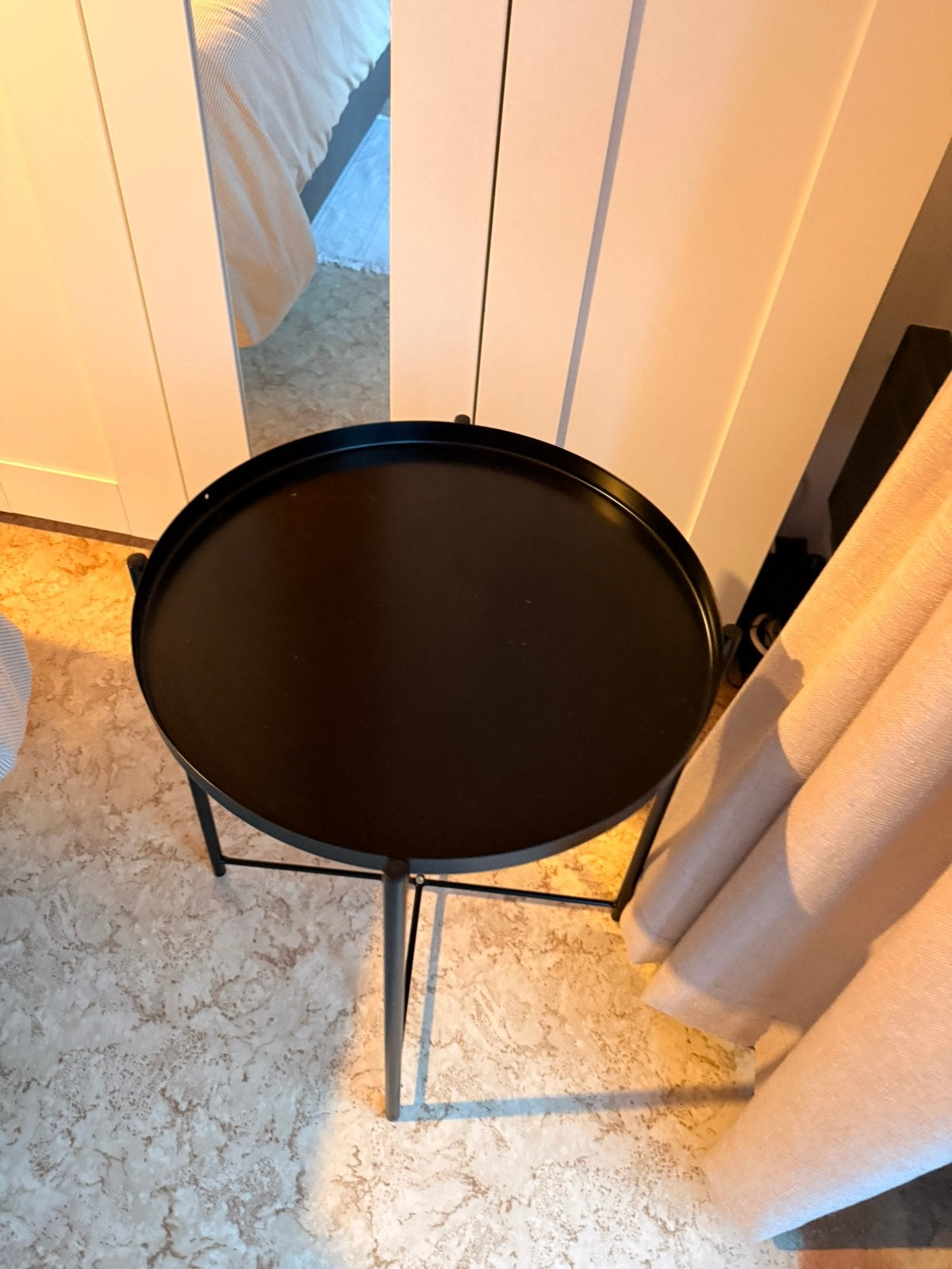 table d'appoint, Zwart, Rond, Moins de 55 cm, Comme neuf