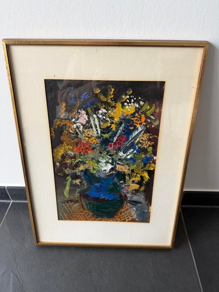 Origineel schilderij Jack Godderis Bloemen, Enlèvement