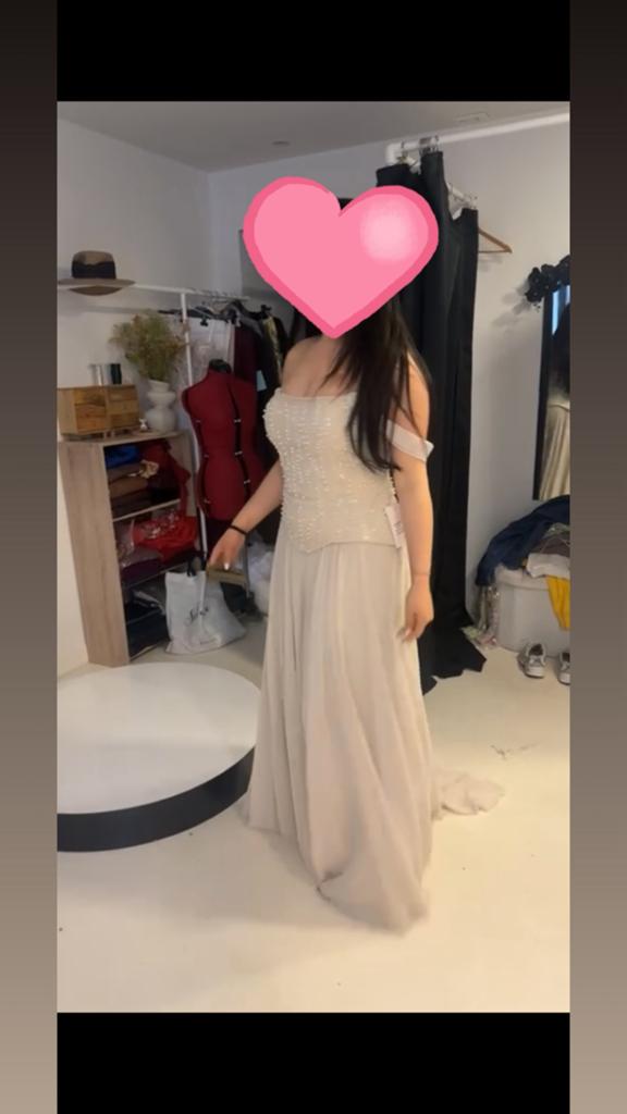 Dress/jurk/abiye, Ophalen, Nieuw, Beige, Bruidsmeisjeskleding