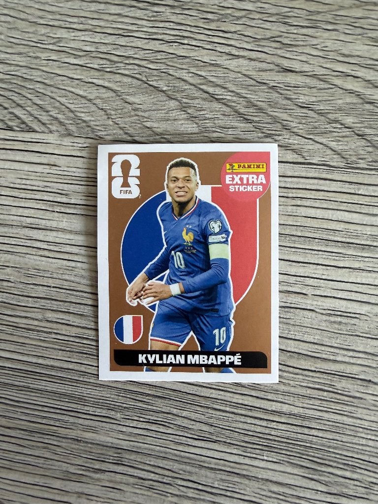 Kylian Mbappé extra sticker bronzen panini, Ophalen of Verzenden, Nieuw, Spelerskaart