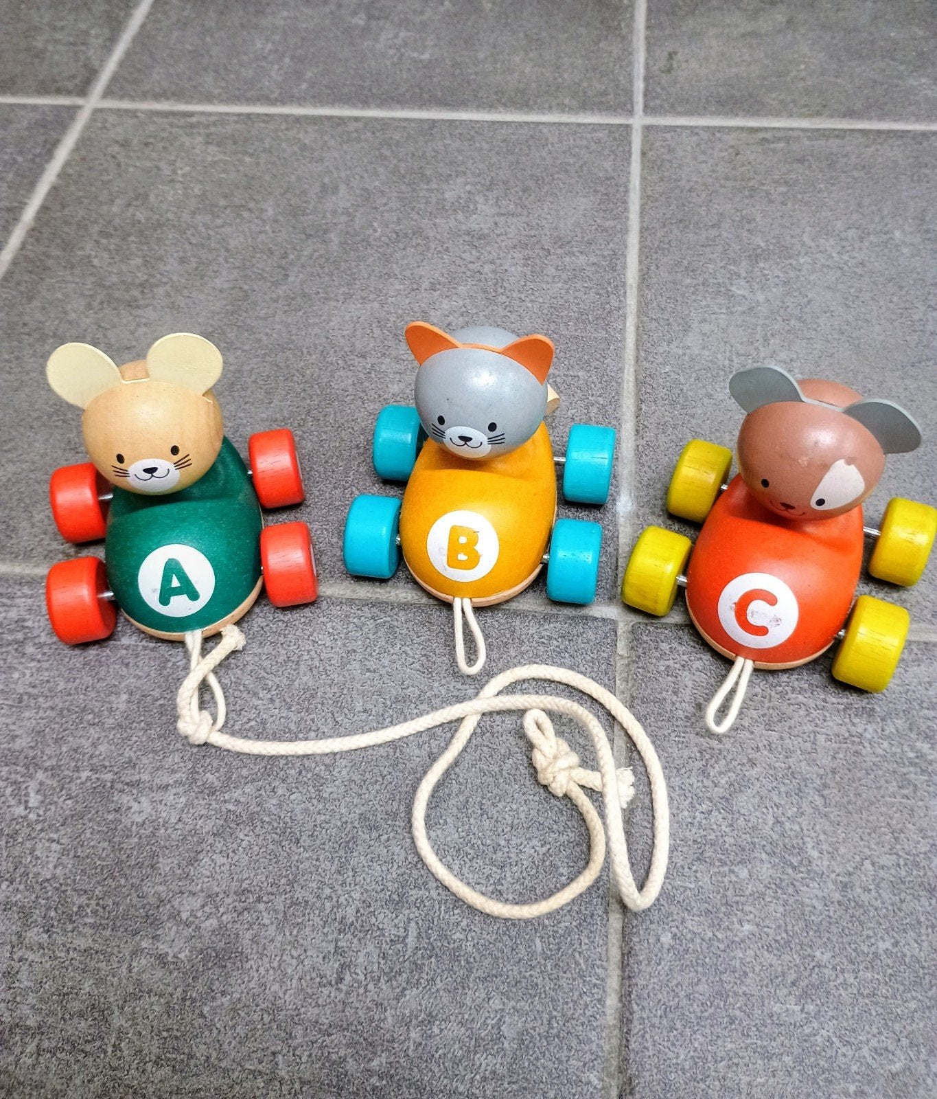 Plantoys houten dierentrein, Kinderen en Baby's, Speelgoed | Houten speelgoed, Ophalen of Verzenden, Gebruikt, Duw- of Trekspeelgoed