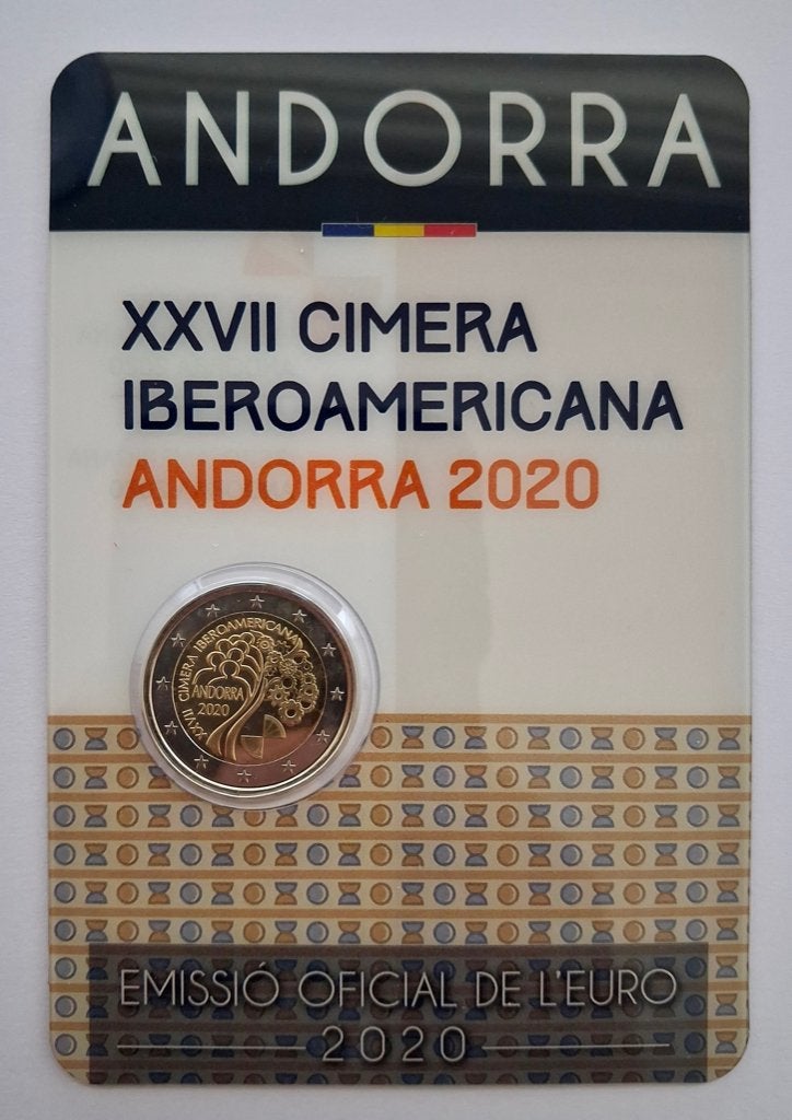 2 euro Andorre Andorra 2020 Iberoamericana, Timbres & Monnaies, Enlèvement ou Envoi, 2 euros