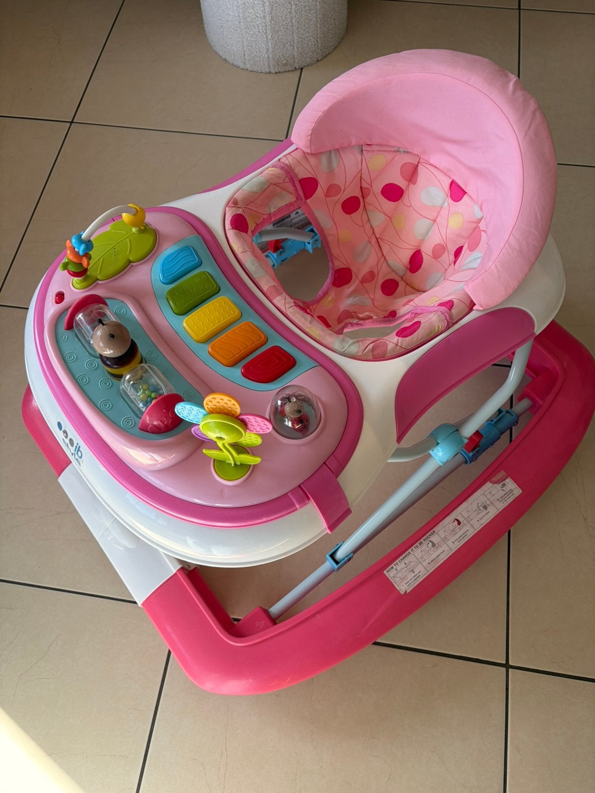Trotteur bébé évolutif 2-en-1– Rose, Enlèvement, Utilisé