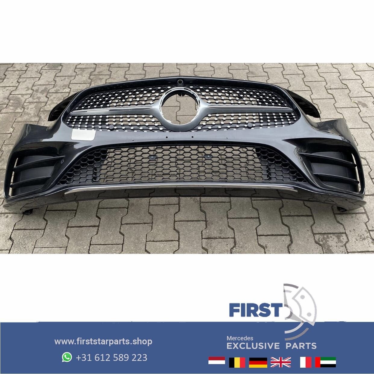 W257 C257 CLS AMG VOORBUMPER COMPLEET + DIAMOND GRIL 2021 or, Utilisé, -, Avant, -