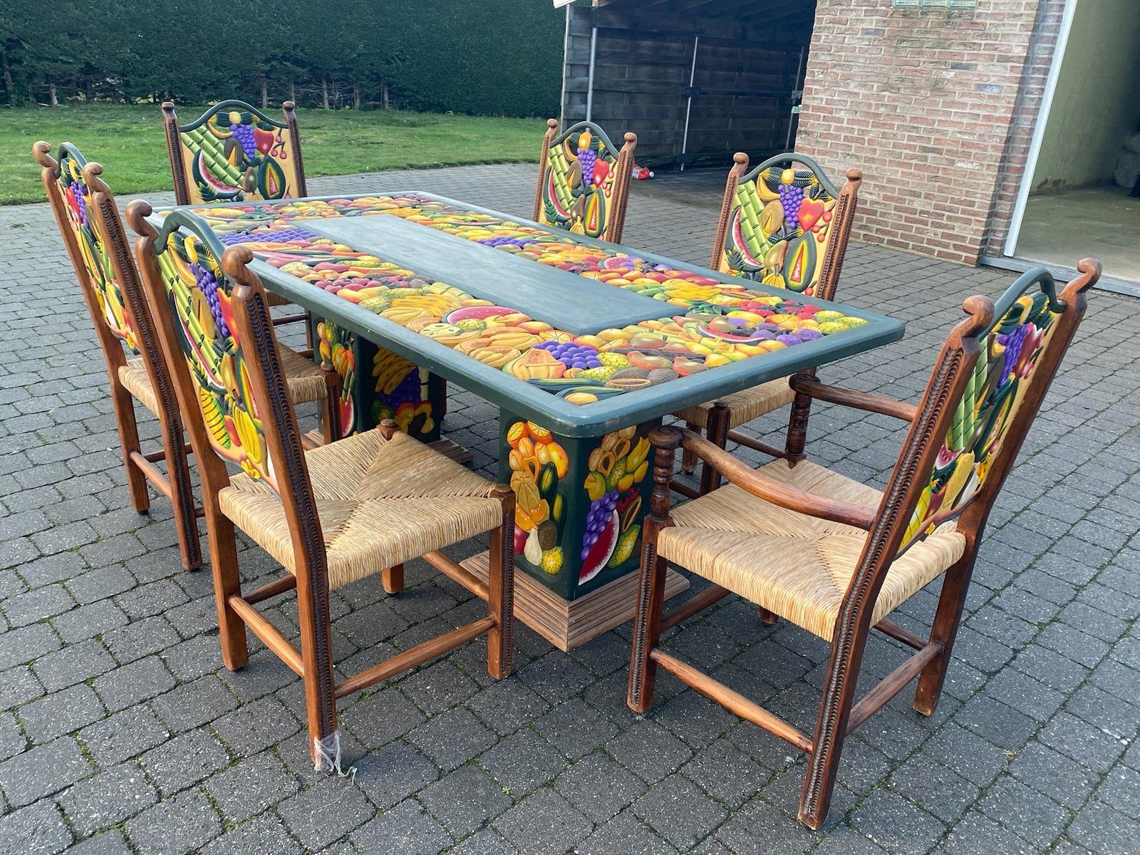 Table et chaises ethniques, Autres couleurs, Enlèvement, Bois, Etnisch