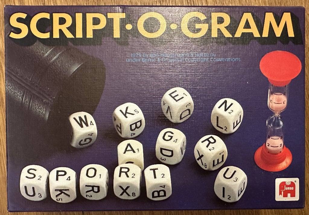 Het Script-O-Gram-bordspel, Drie of vier spelers, Ophalen, Zo goed als nieuw, Jumbo