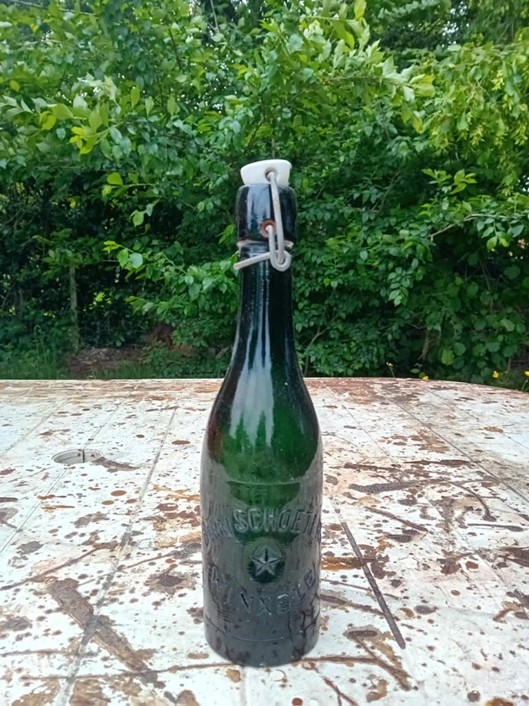 Oude vintage bierfles Schoeters Winksele, Verzamelen, Ophalen of Verzenden
