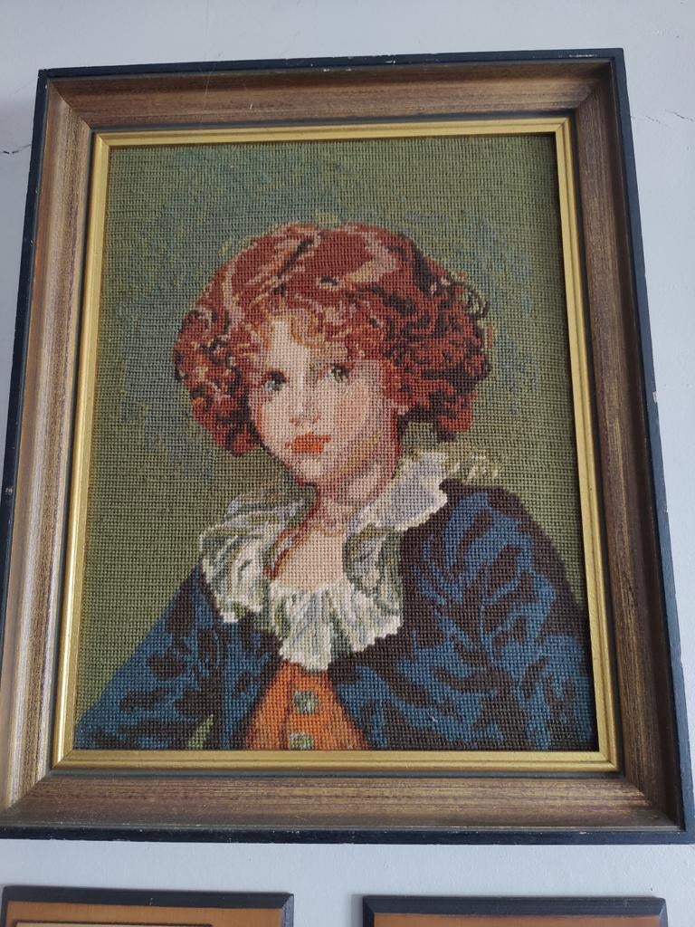 Kruisjessteek 'schilderij' meisje met rode haren, Ophalen
