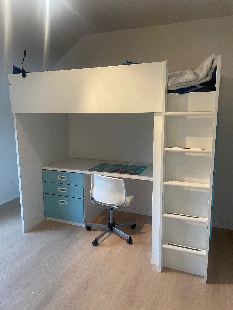 Lit en hauteur IKEA smastad+matelas, Enlèvement ou Envoi, Utilisé, Lit mezzanine