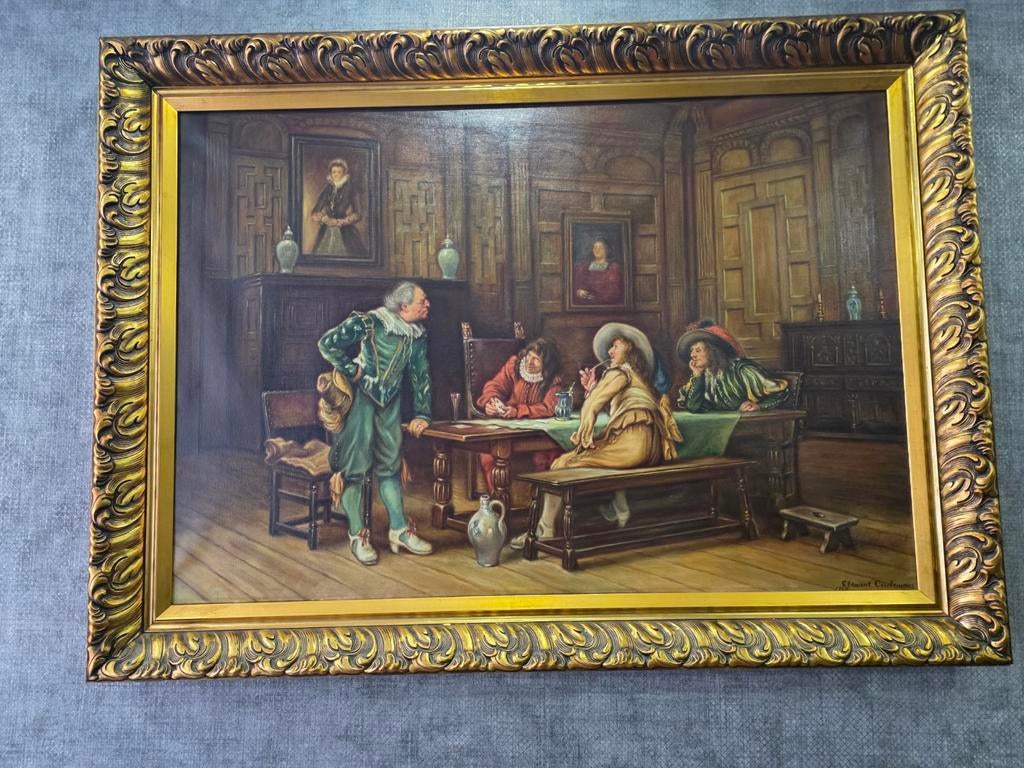 Gesigneerd 1967 grote schilderijen olie op doek, Ophalen