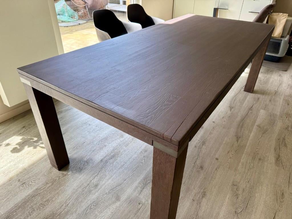 Table à manger robuste en chêne de Henders & Hazel - 220 cm, Maison & Meubles, Enlèvement, Chêne