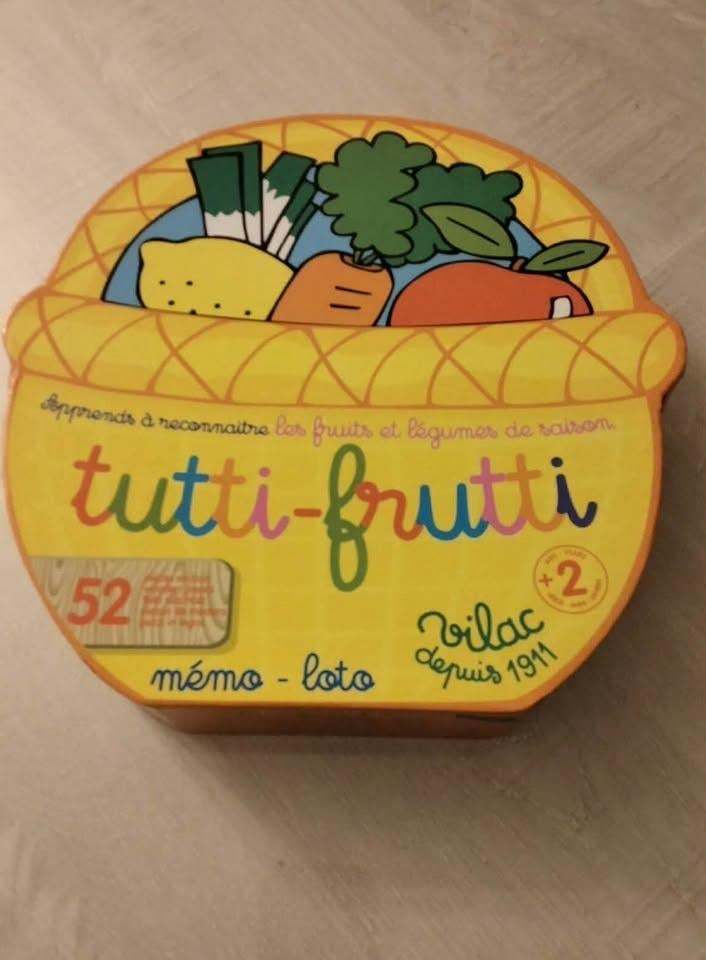 Memo Lotto Tutti Frutti - Vilac / speelgoed, Kinderen en Baby's, Ophalen of Verzenden, Zo goed als nieuw, Taal en Lezen